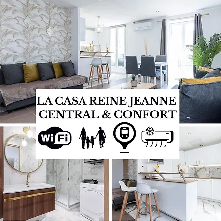 La Casa Reine Jeanne- Pres De La Gare - Wifi - Parking - Neuf Et Confort Appartamento Nizza